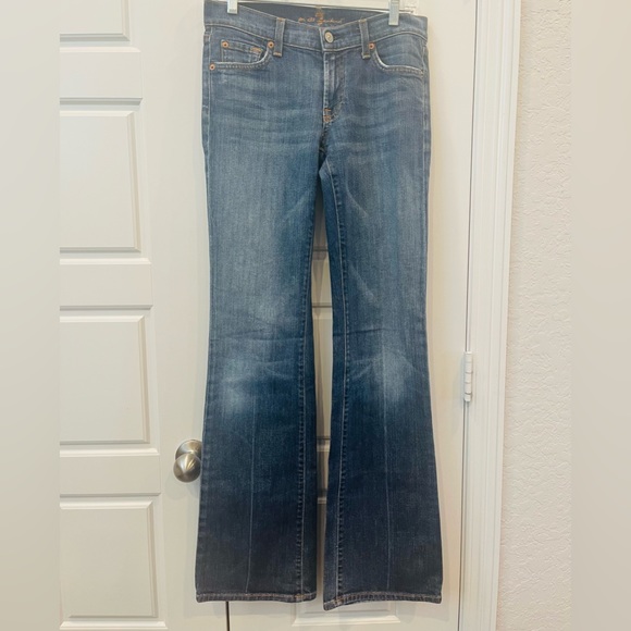 7 For All Man Kind Bootcut Jean Medium Dark Wash Size:27 Preloved - Picture 2 of 9